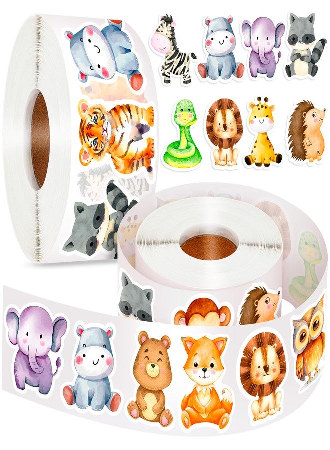 KFPPLXQ 1200 Pcs Animal Stickers for Kids 2 Roll Nature Stickers Cute Roll Sticker Bulk for Teacher Reward School Supplies Incentives (16 Styles) - Image 1